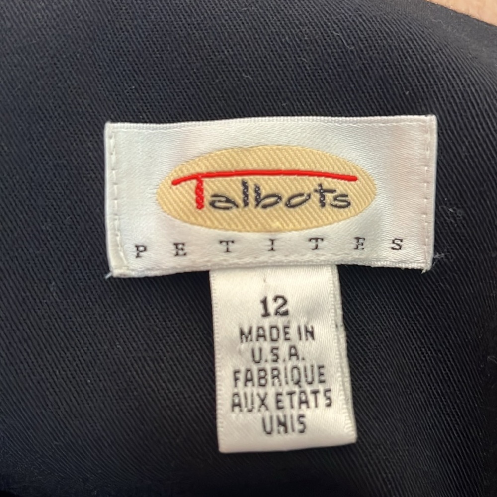 Talbots Black Wool Blend Button Up Sleeveless, Sheath Midi Dress V-Neck  Size 12 - Picture 9 of 13